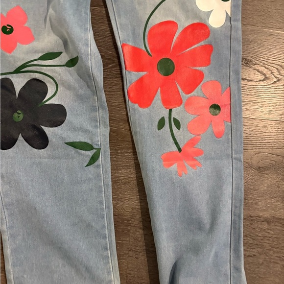 MISSLOOK Women's Denim Overalls with Floral Patterns - Picture 4 of 11